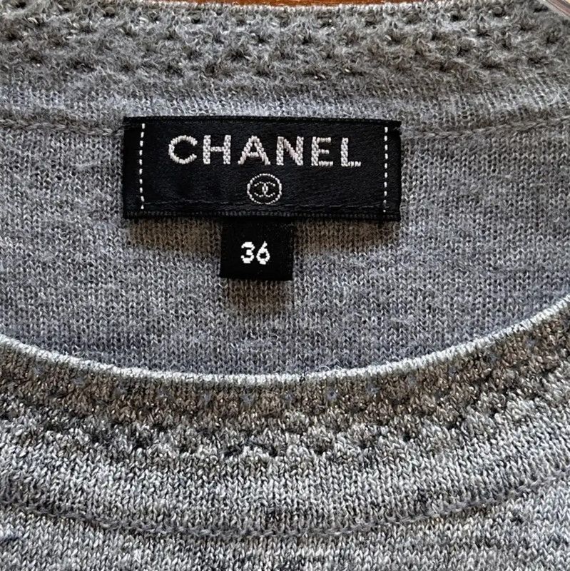 Chanel Chanel Gray Long Sleeve Pullover Sweater 0089 Size S / US 4 / IT 40 - 8 Thumbnail