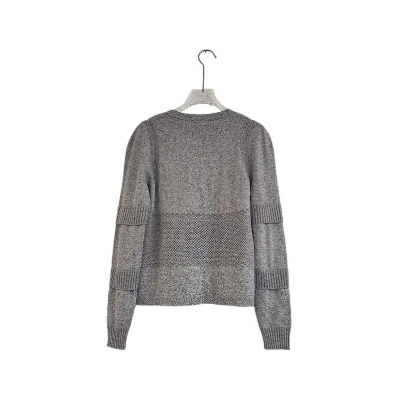 Chanel Chanel Gray Long Sleeve Pullover Sweater 0089 Size S / US 4 / IT 40 - 2 Thumbnail