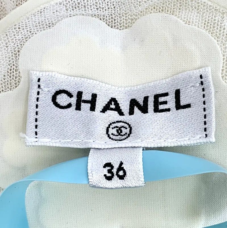 Chanel Chanel Cream Cotton Women's T-Shirt XS 0089 Size XS / US 0-2 / IT 36-38 - 6 Thumbnail
