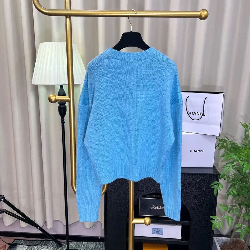 Chanel Chanel Blue Cashmere Sweater for Women 0089 Size XL / US 12-14 / IT 48-50 - 2 Thumbnail