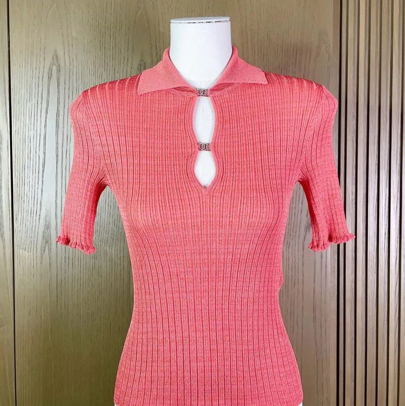 Chanel Chanel Brick Red Short Sleeve Top 0089 Size S / US 4 / IT 40 - 4 Thumbnail