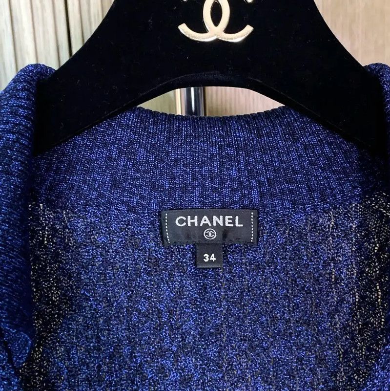 Chanel Chanel Summer Blue Silk Short Sleeve Top 0089 Size S / US 4 / IT 40 - 8 Thumbnail