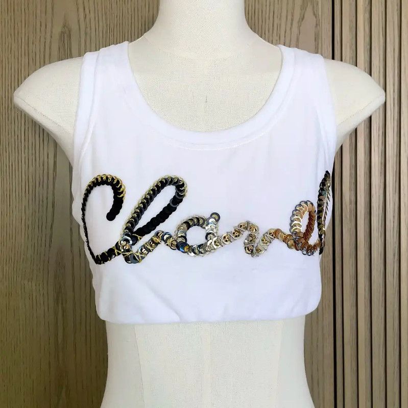 Chanel Chanel White Cropped Lettered Shirt 0089 Size S / US 4 / IT 40 - 4 Thumbnail