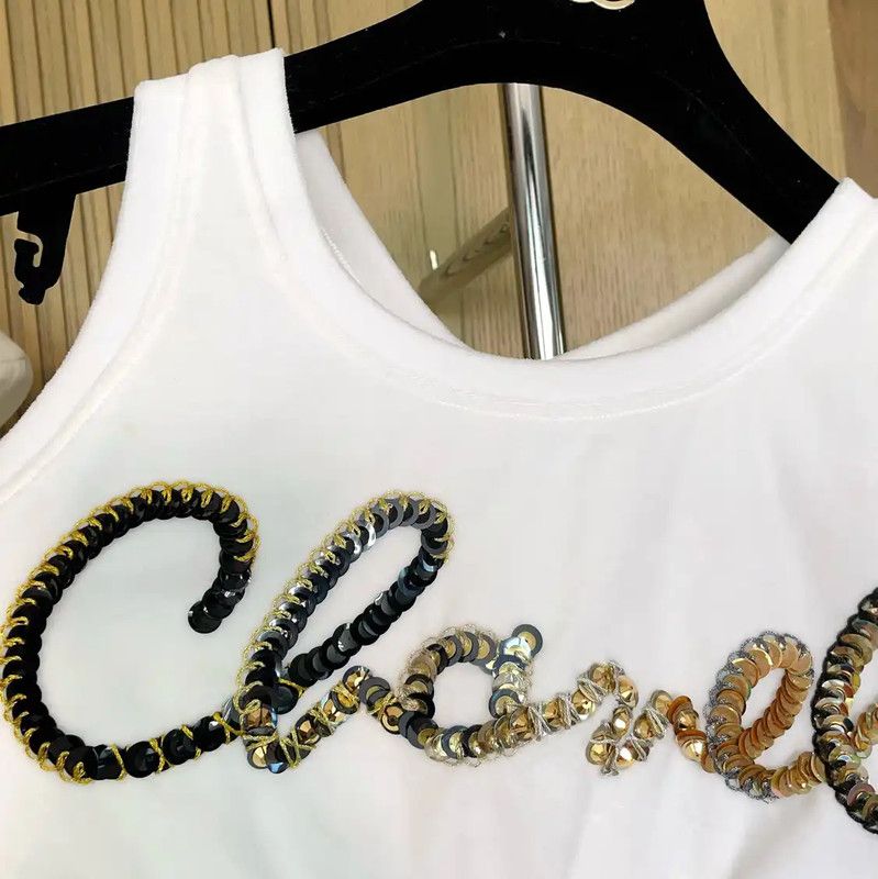 Chanel Chanel White Cropped Lettered Shirt 0089 Size S / US 4 / IT 40 - 6 Thumbnail