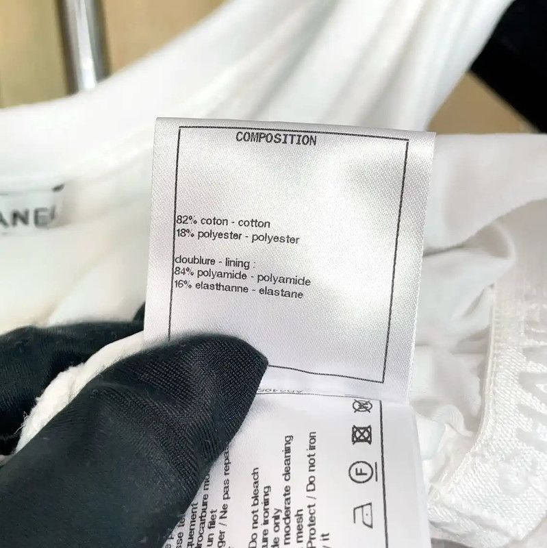 Chanel Chanel White Cropped Lettered Shirt 0089 Size S / US 4 / IT 40 - 10 Thumbnail