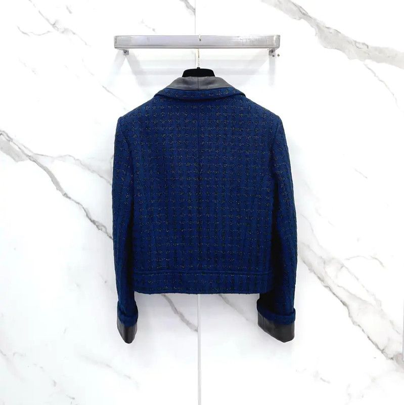 Chanel Chanel Deep Blue Cotton Blend Womens Jacket 0089 Size S / US 4 / IT 40 - 2 Thumbnail
