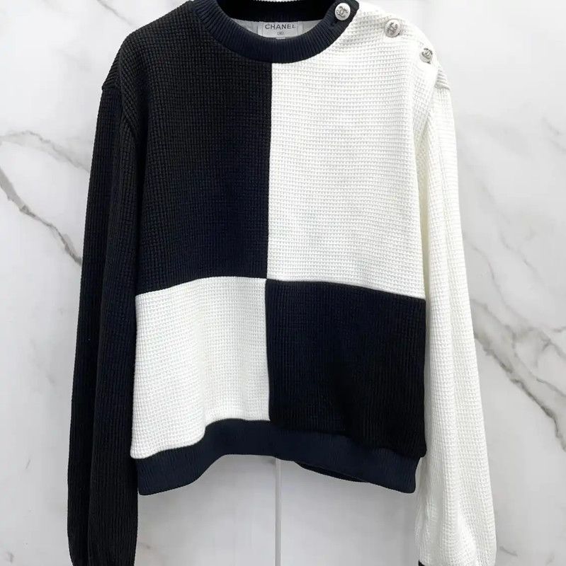 Chanel Chanel Color Block Long Sleeve Sweatshirt 0089 Size S / US 4 / IT 40 - 4 Thumbnail