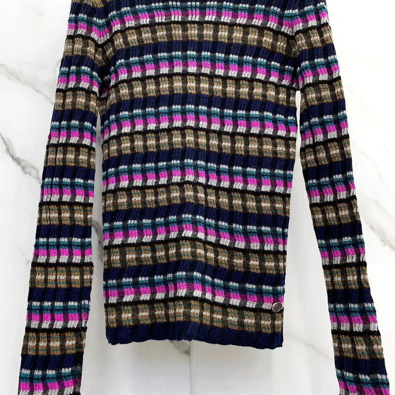 Chanel Chanel Colorful Wool Turtleneck Sweater 0089 Size S / US 4 / IT 40 - 4 Thumbnail