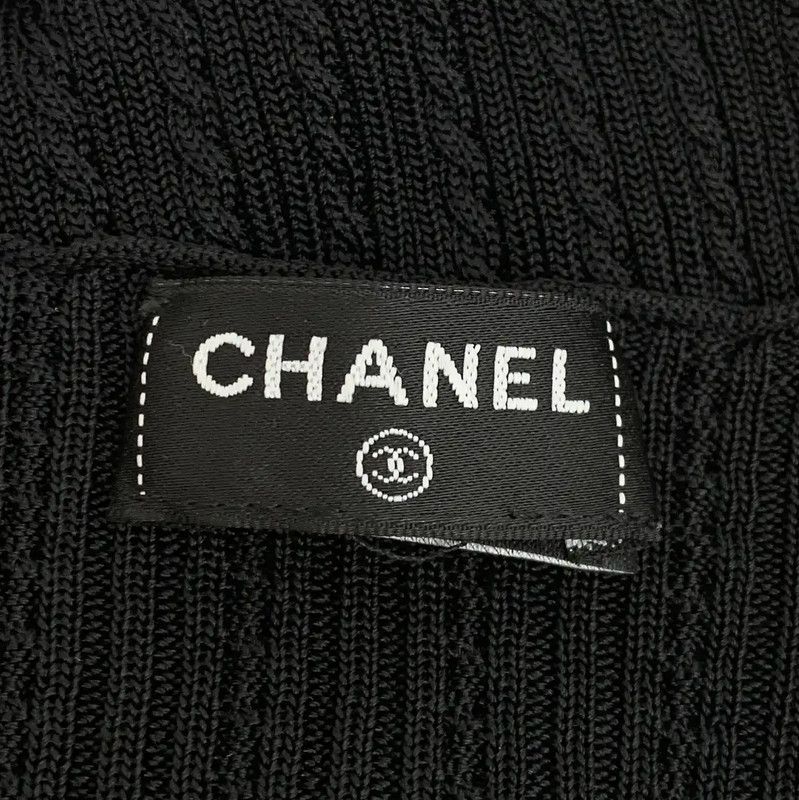 Chanel Chanel Black Ribbed Sleeveless Top 0089 Size XXS / US 00 / IT 34 - 6 Thumbnail