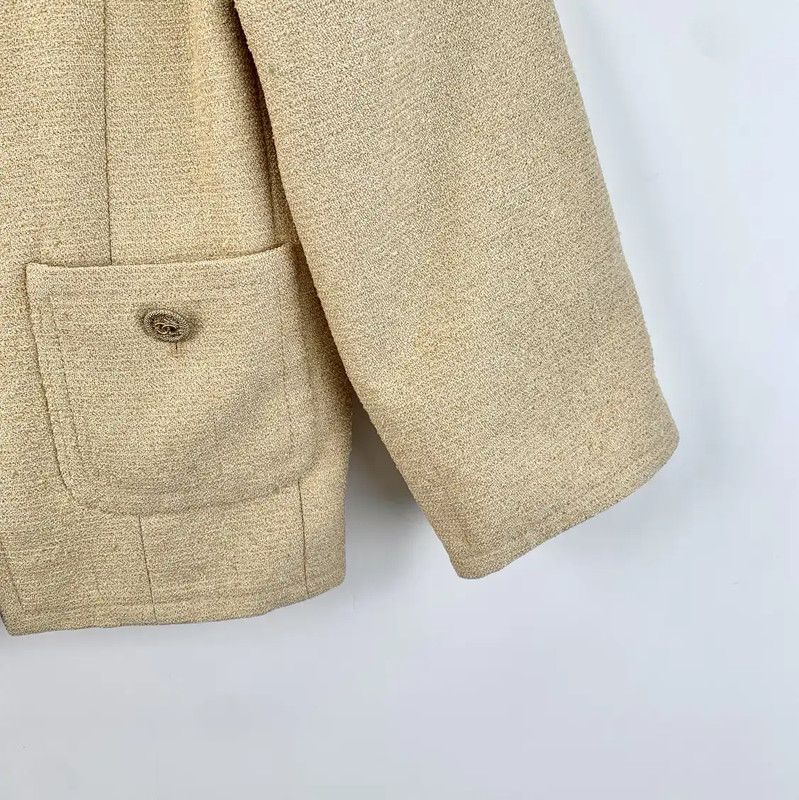 Chanel Chanel Beige Women's Jacket Size XXS 0089 Size XXS / US 00 / IT 34 - 5 Thumbnail