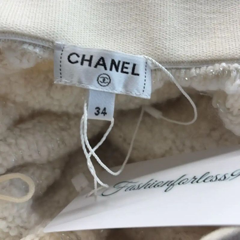Chanel Chanel White Cashmere Midi Skirt 0089 Size 23" - 3 Thumbnail