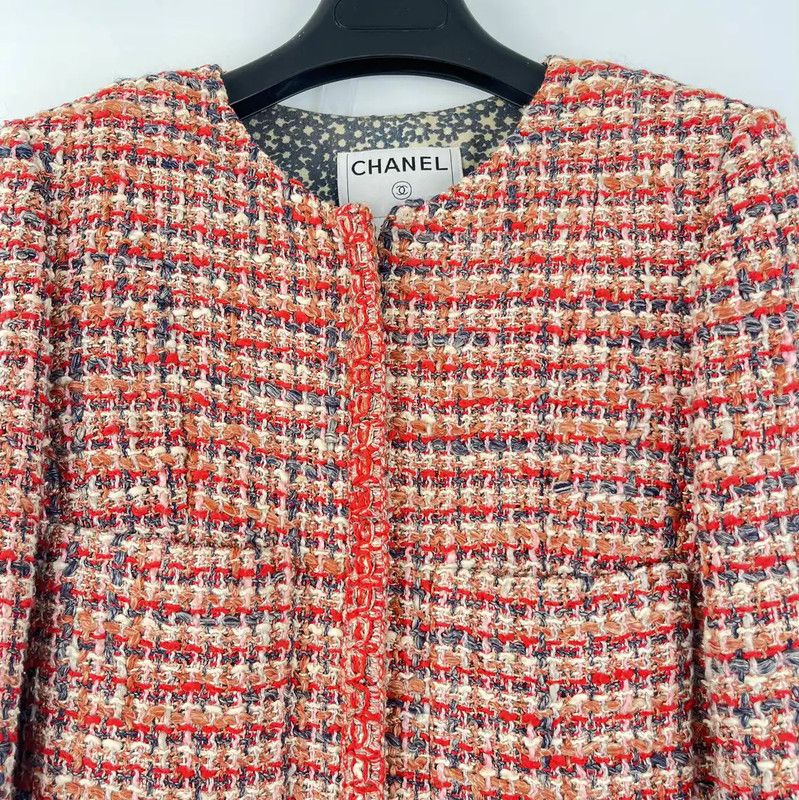 Chanel Chanel Red Tweed Jacket for Autumn 0089 Size XS / US 0-2 / IT 36-38 - 3 Thumbnail