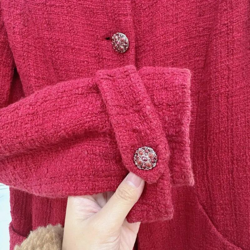 Chanel Chanel Red Silk Cardigan for Women 0089 Size S / US 4 / IT 40 - 3 Thumbnail