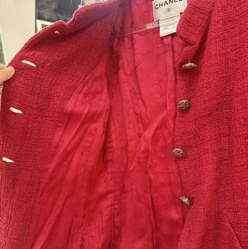 Chanel Chanel Red Silk Cardigan for Women 0089 Size S / US 4 / IT 40 - 5 Thumbnail