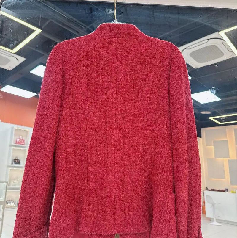 Chanel Chanel Red Silk Cardigan for Women 0089 Size S / US 4 / IT 40 - 2 Thumbnail