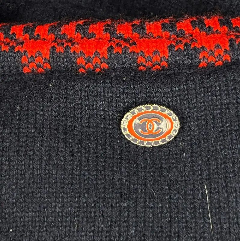 Chanel Chanel Black Cardigan with Red Trim 0089 Size M / US 6-8 / IT 42-44 - 3 Thumbnail