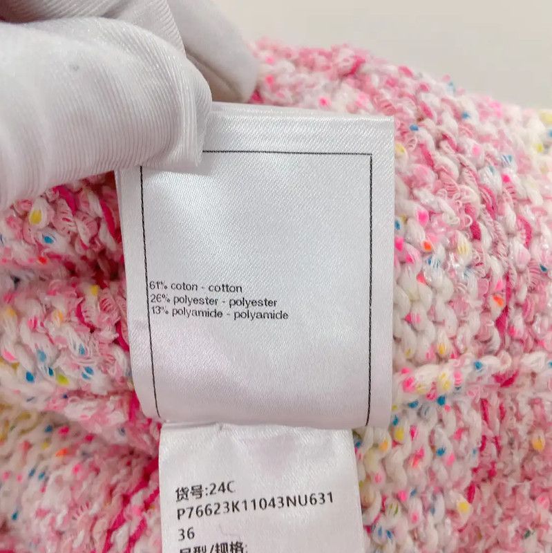 Chanel Chanel Pink Summer Cotton Mini Skirt 0089 Size 23" - 8 Thumbnail