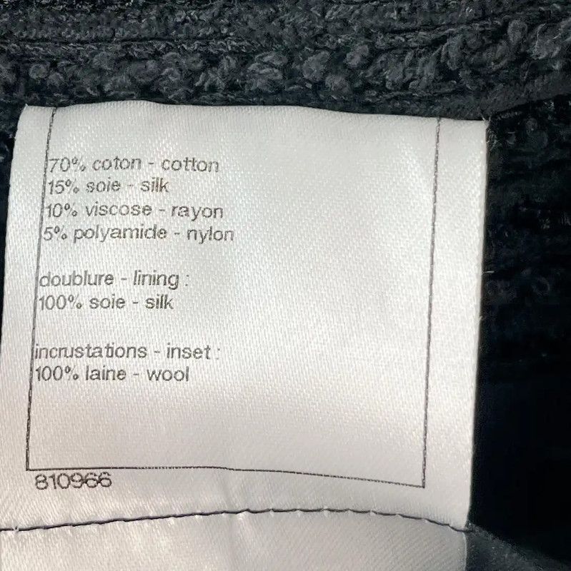 Chanel Chanel Black Cotton Women's Jacket for Spring and Autumn 0089 Size M / US 6-8 / IT 42-44 - 7 Thumbnail