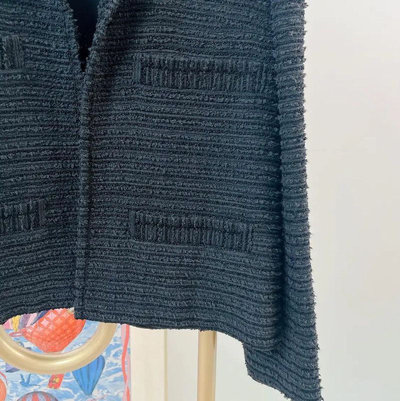 Chanel Chanel Black Cotton Women's Jacket for Spring and Autumn 0089 Size M / US 6-8 / IT 42-44 - 4 Thumbnail