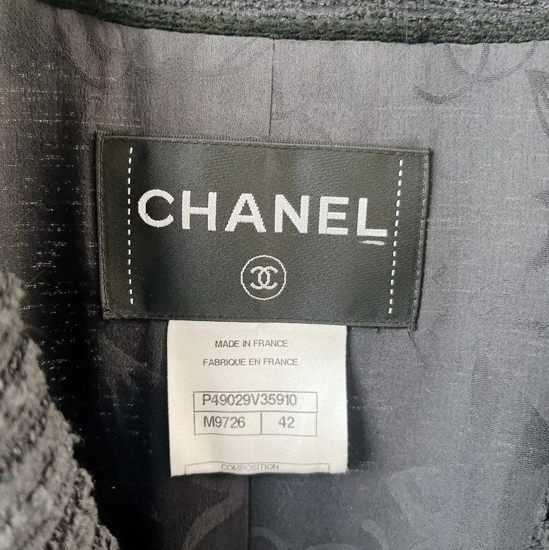 Chanel Chanel Black Cotton Women's Jacket for Spring and Autumn 0089 Size M / US 6-8 / IT 42-44 - 6 Thumbnail