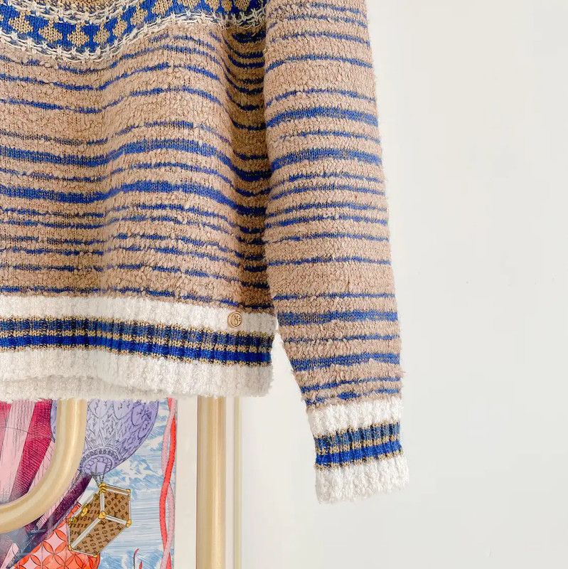 Chanel Chanel Wool Blend Striped Sweater for Women 0089 Size S / US 4 / IT 40 - 6 Thumbnail