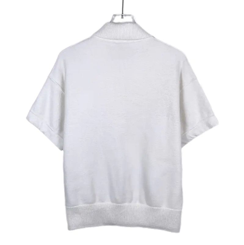 Chanel Chanel White Wool Short Sleeve Sweater 0089 Size S / US 4 / IT 40 - 2 Thumbnail