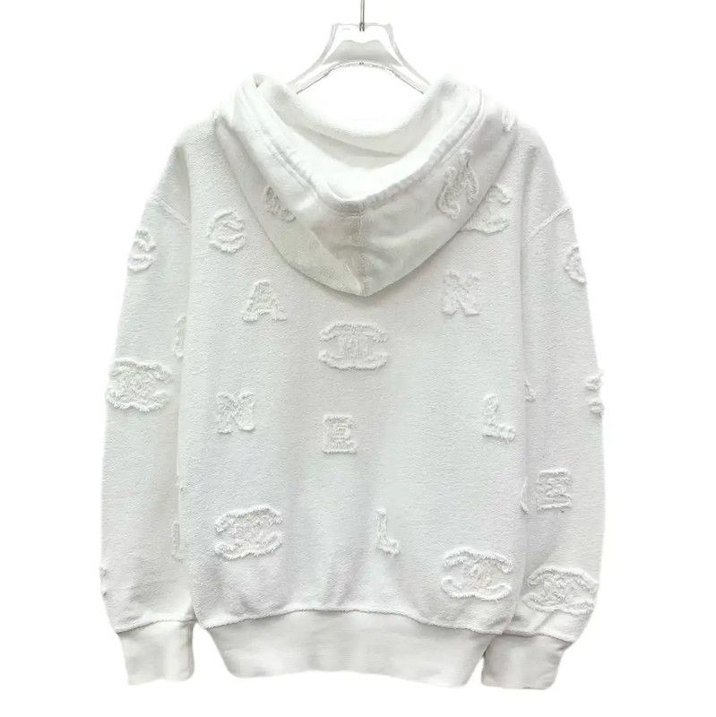 Chanel Chanel White Cotton Women's Hoodie 0089 Size XS / US 0-2 / IT 36-38 - 2 Thumbnail