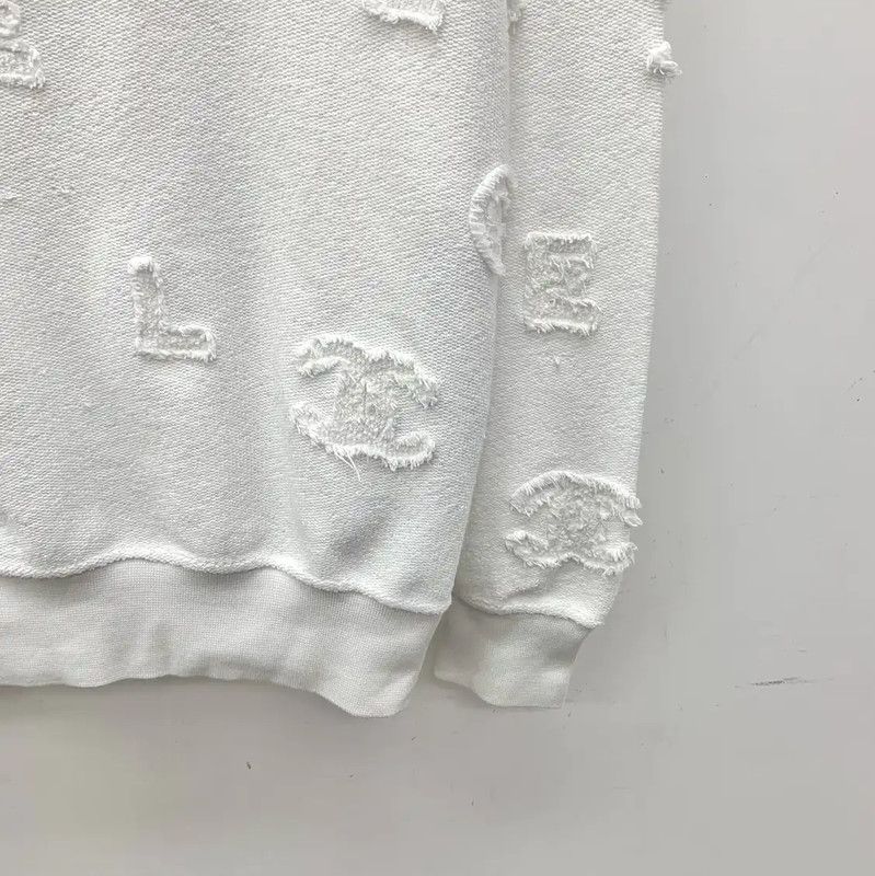Chanel Chanel White Cotton Women's Hoodie 0089 Size XS / US 0-2 / IT 36-38 - 4 Thumbnail