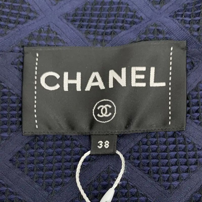 Chanel Chanel Women's Navy Polyester Jacket 0089 Size S / US 4 / IT 40 - 5 Thumbnail