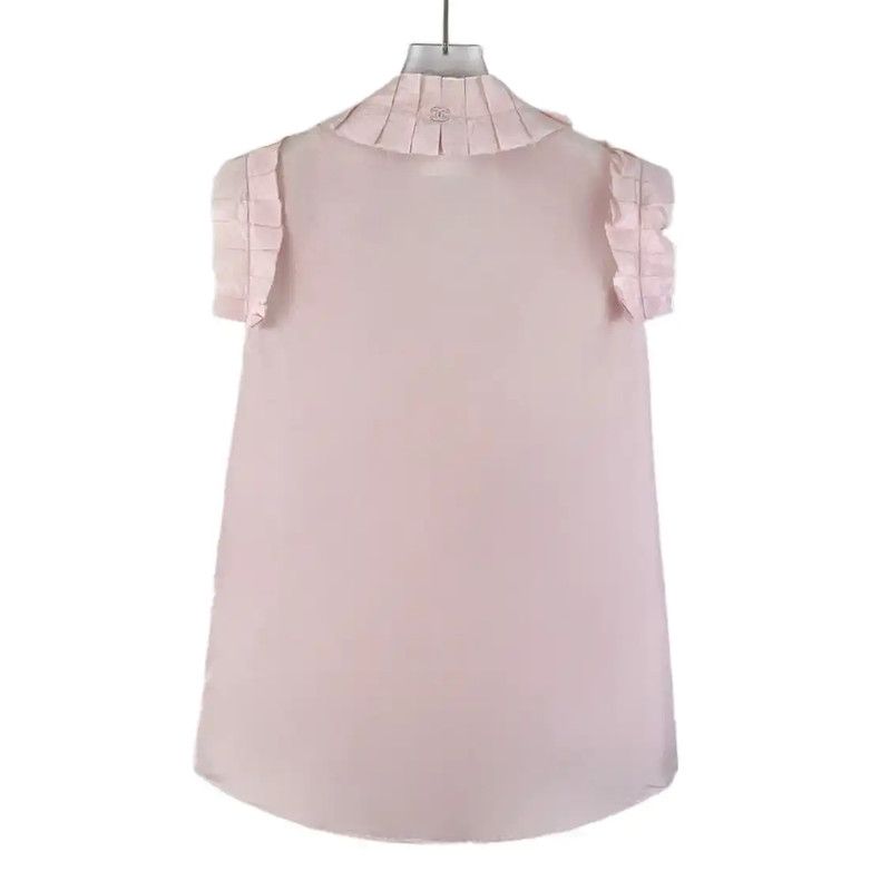 Chanel Chanel Silk Pink Blouse with Ruffled Details 0089 Size S / US 4 / IT 40 - 2 Thumbnail