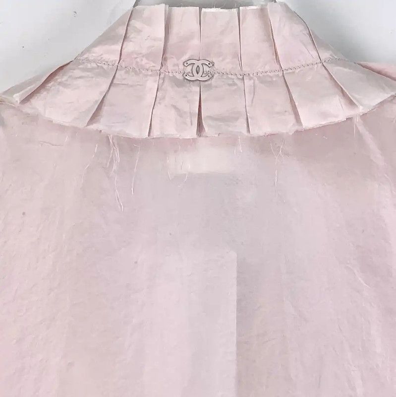 Chanel Chanel Silk Pink Blouse with Ruffled Details 0089 Size S / US 4 / IT 40 - 5 Thumbnail