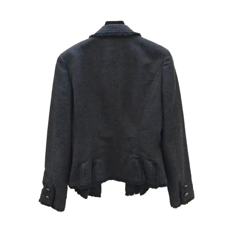 Chanel Chanel Black Silk Blend Doll Collar Short Jacket 0089 Size M / US 6-8 / IT 42-44 - 2 Thumbnail