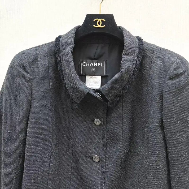 Chanel Chanel Black Silk Blend Doll Collar Short Jacket 0089 Size M / US 6-8 / IT 42-44 - 3 Thumbnail