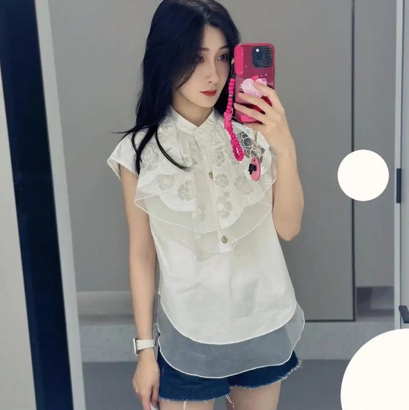 Chanel White Cotton Women's Shirt 0089