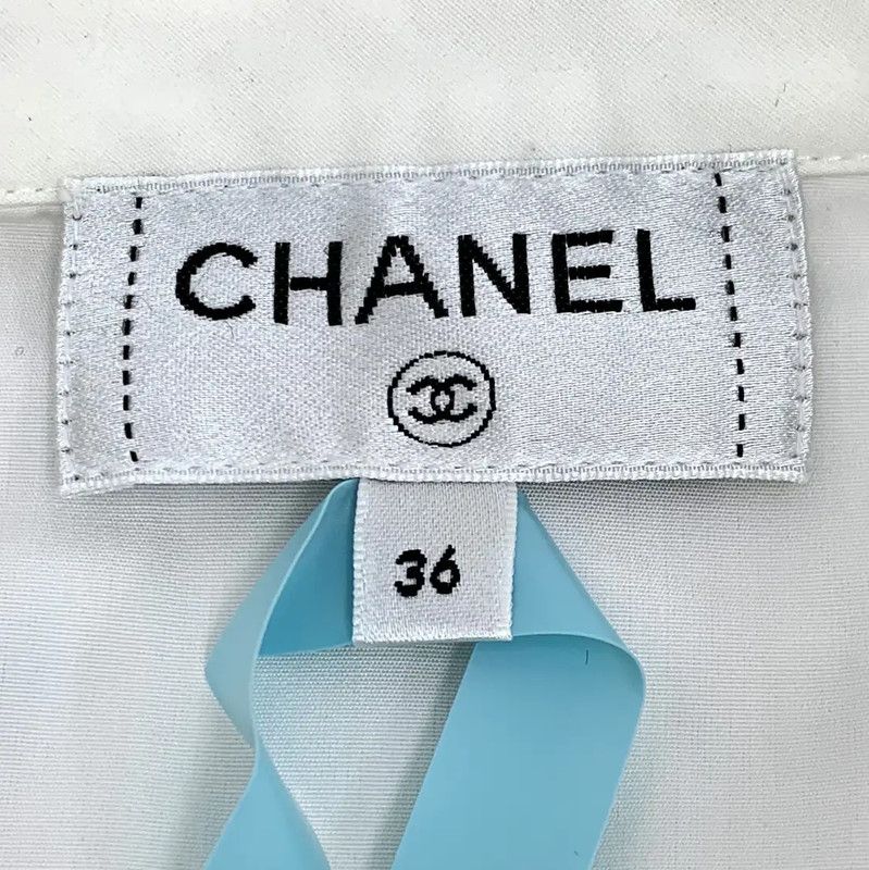 Chanel White Cotton Women's Shirt 0089
