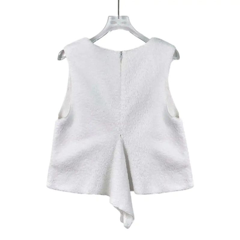Chanel Chanel White Cotton Women's Pullover Sweater 0089 Size M / US 6-8 / IT 42-44 - 2 Thumbnail