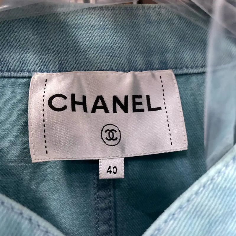 Chanel Chanel Blue Cotton Women's Jacket 0089 Size ONE SIZE - 8 Thumbnail