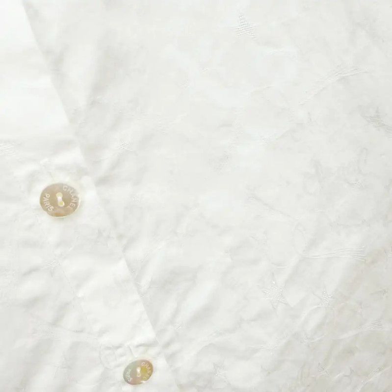 Chanel Chanel White Cotton Women's Shirt 0089 Size ONE SIZE - 3 Thumbnail