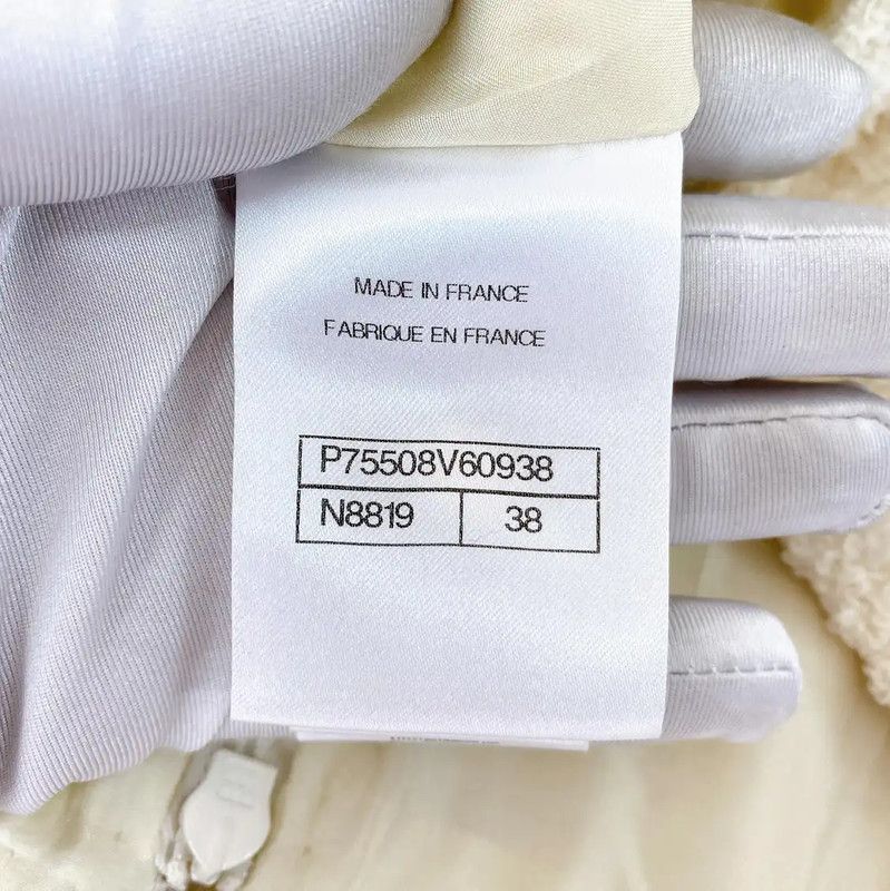 Chanel Chanel White Wool Midi Skirt 0089 Size 23" - 5 Thumbnail