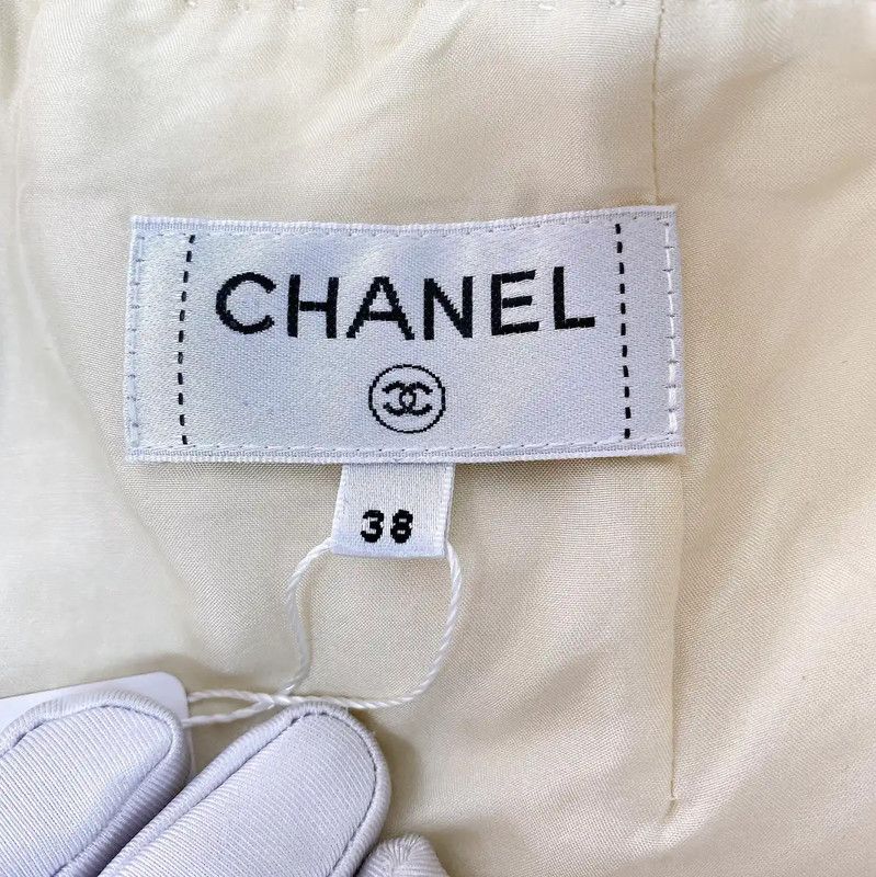 Chanel Chanel White Wool Midi Skirt 0089 Size 23" - 4 Thumbnail