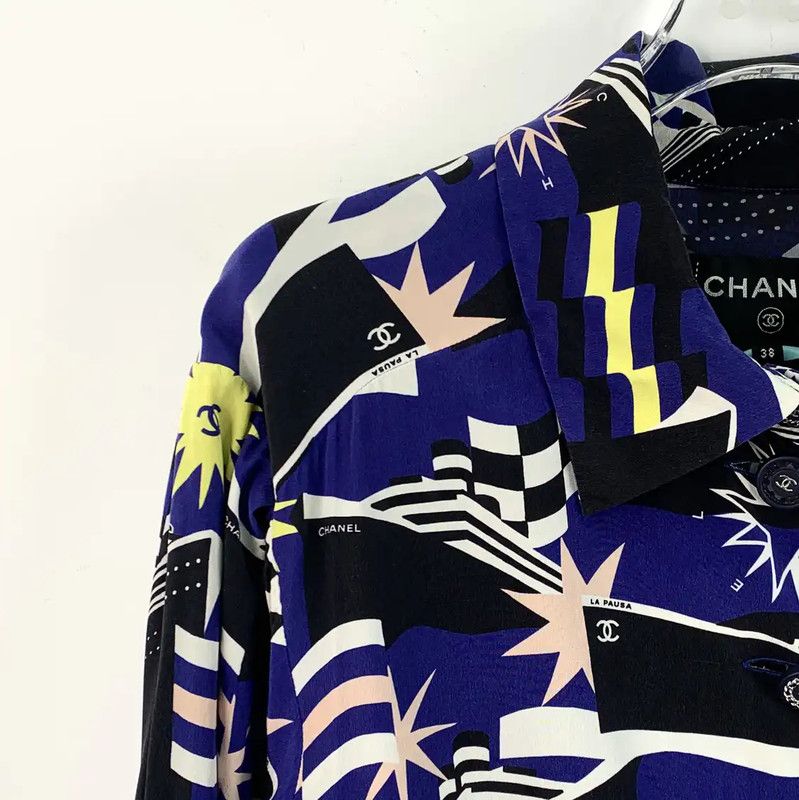 Chanel Chanel Colorful Silk Women's Shirt 0089 Size S / US 4 / IT 40 - 3 Thumbnail