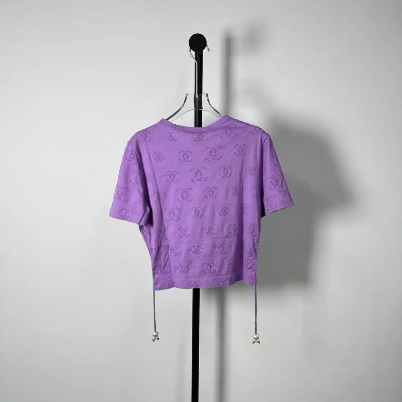 Chanel Chanel Purple Cotton Women's T-Shirt 0089 Size M / US 6-8 / IT 42-44 - 2 Thumbnail