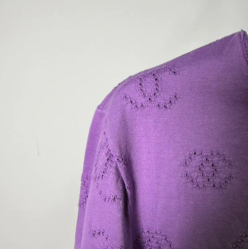 Chanel Chanel Purple Cotton Women's T-Shirt 0089 Size M / US 6-8 / IT 42-44 - 3 Thumbnail