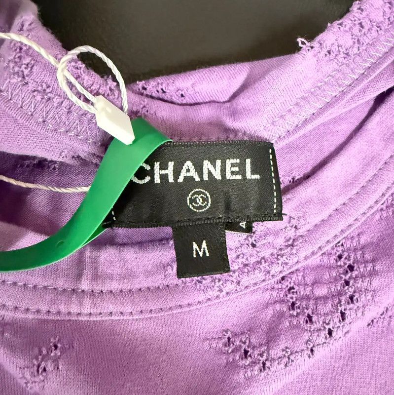 Chanel Chanel Purple Cotton Women's T-Shirt 0089 Size M / US 6-8 / IT 42-44 - 7 Thumbnail
