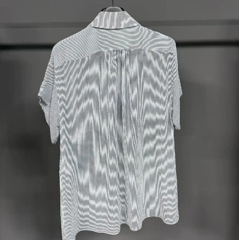 Chanel Chanel Summer Gray Silk Logo Shirt 0089 Size M / US 6-8 / IT 42-44 - 2 Thumbnail