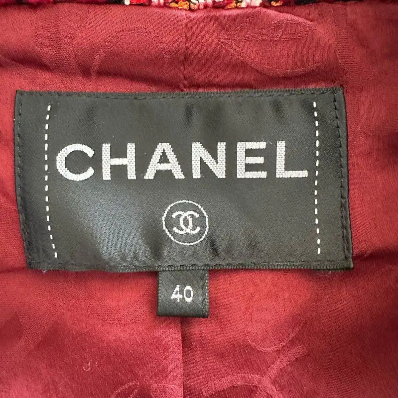 Chanel Chanel Red Wool Cropped Jacket 0089 Size L / US 10 / IT 46 - 4 Thumbnail