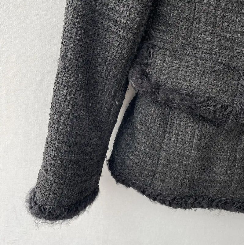 Chanel Chanel Black Women's Jacket Size S 0089 Size S / US 4 / IT 40 - 6 Thumbnail