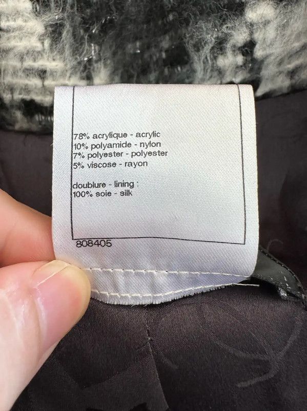 Chanel Chanel Black Wool Women's Coat 0089 Size S / US 4 / IT 40 - 6 Thumbnail