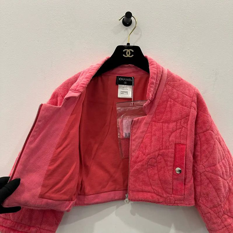 Chanel Chanel Pink Cotton Women's Jacket 0089 Size XS / US 0-2 / IT 36-38 - 4 Thumbnail