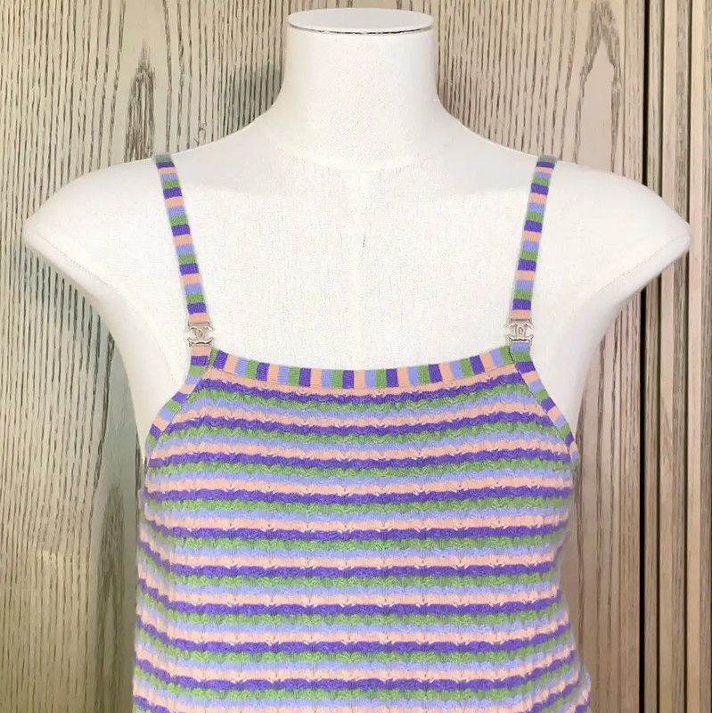 Chanel Chanel Lavender Cashmere Sleeveless Cropped Top 0089 Size S / US 4 / IT 40 - 4 Thumbnail